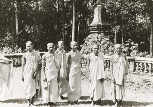 Theravada monks at their temple near Nguu Son